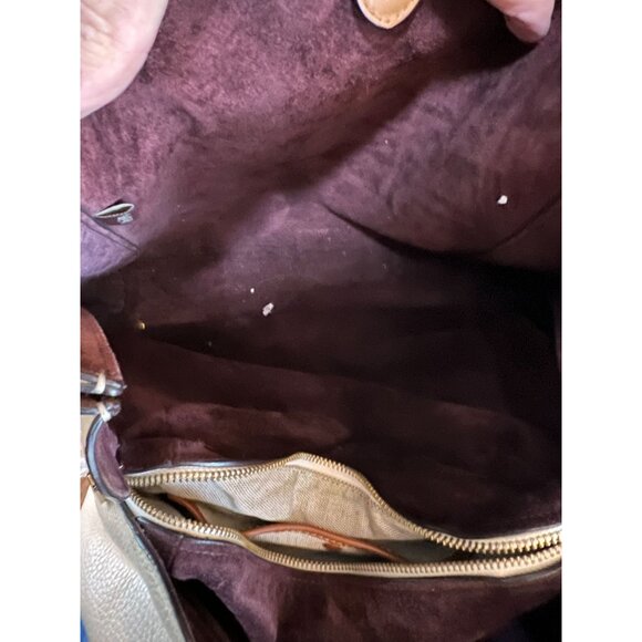 Coach Soft Pebbled White and Tan Harmony Hobo Handbag - Picture 11 of 15